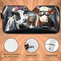 Thumbnail for Custom Windshield Sun Shade for Car Fun Cute Cattle Family Driver Car Sun Shade - Car Accessory