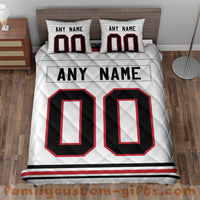 Thumbnail for Custom Quilt Sets Chicago Jersey Personalized Ice hockey Premium Quilt Bedding for Men Women