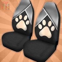 Thumbnail for Custom Car Seat Cover Dog Paw Print 3D Silver Metal Seat Covers for Cars