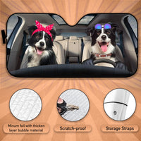 Thumbnail for Custom Windshield Sun Shade for Car Cute Border Collie Driver Car Sun Shade - Car Accessory