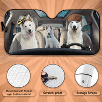 Thumbnail for Custom Windshield Sun Shade for Car White Shepherd Dog Driver Car Sun Shade - Car Accessory