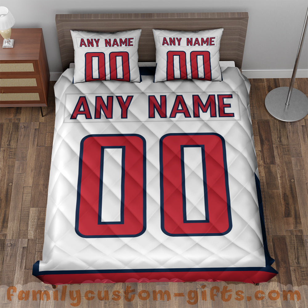 Custom Quilt Sets Washington Jersey Personalized Ice hockey Premium Quilt Bedding for Men Women