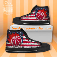 Thumbnail for Basketball American USA Flag High Top Canvas Shoes for Men Women 3D Prints Fashion Sneakers