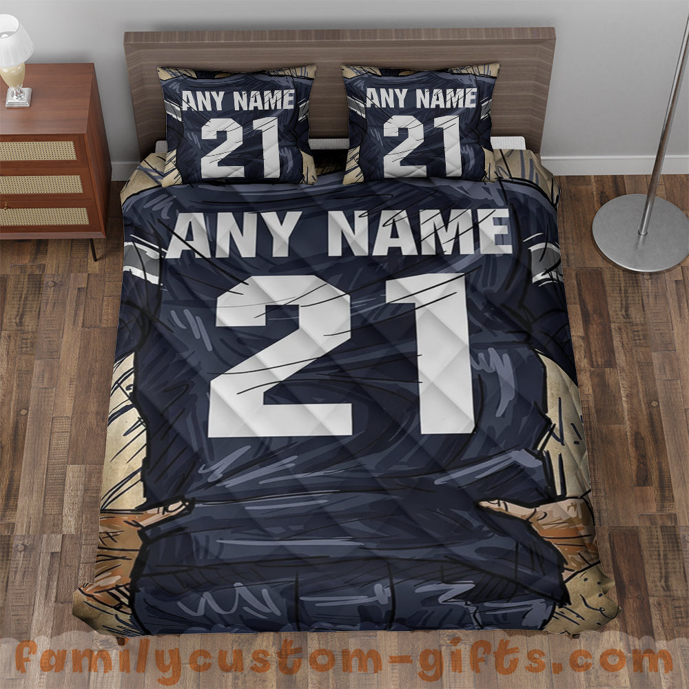 Custom Quilt Sets Dallas Jersey Personalized Football Premium Quilt Bedding for Boys Girls Men Women