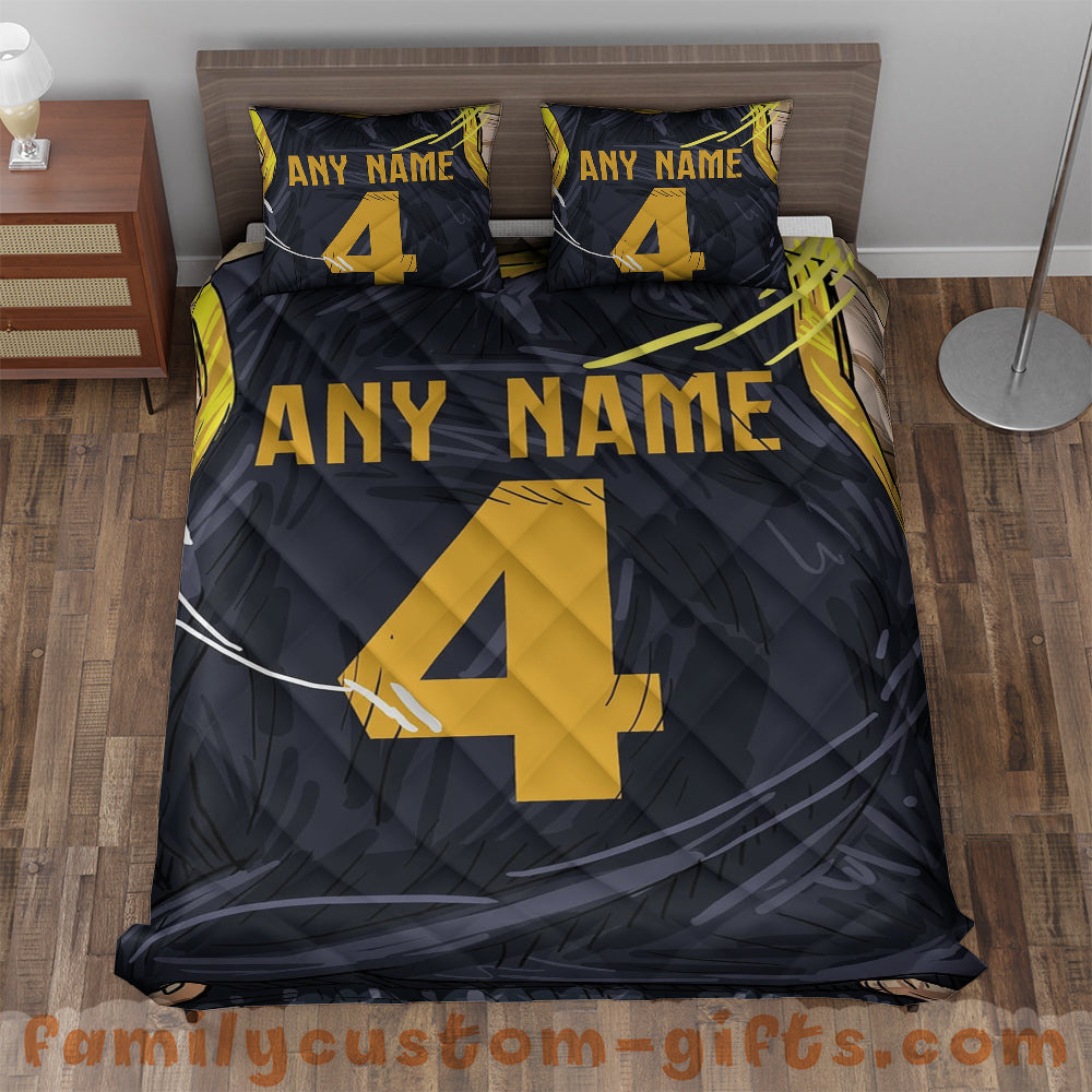 Custom Quilt Sets Indiana Jersey Personalized Basketball Premium Quilt Bedding for Boys Girls Men Women