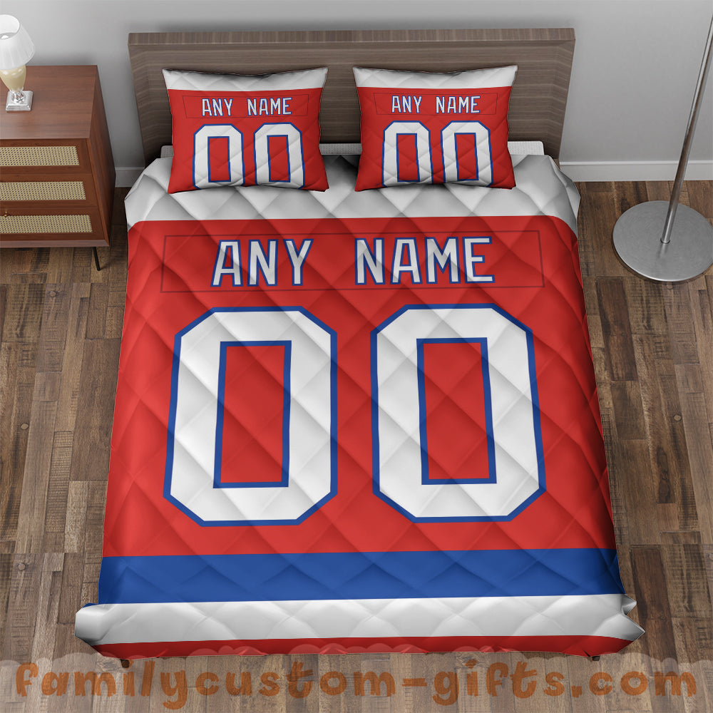 Custom Quilt Sets Washington Jersey Personalized Ice hockey Premium Quilt Bedding for Men Women