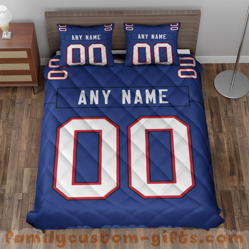Custom Quilt Sets Buffalo Jersey Personalized Football Premium Quilt Bedding for Boys Girls Men Women