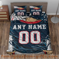 Thumbnail for Custom Quilt Sets Houston Jersey Personalized Football Premium Quilt Bedding for Boys Girls Men Women