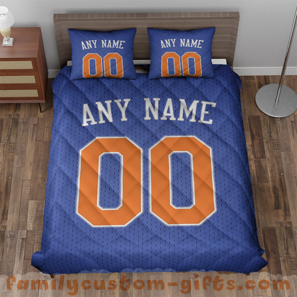 Custom Quilt Sets New York Jersey Personalized Basketball Premium Quilt Bedding for Men Women