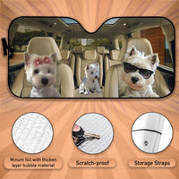 Thumbnail for Custom Windshield Sun Shade for Car Cute Westie Driver Car Sun Shade - Car Accessory