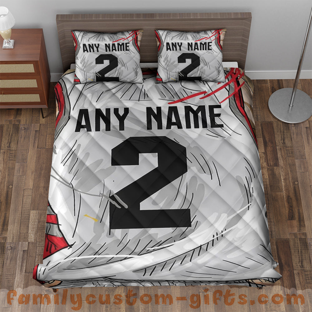 Custom Quilt Sets Toronto Jersey Personalized Basketball Premium Quilt Bedding for Men Women
