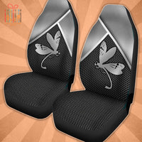 Thumbnail for Custom Car Seat Cover Dragonfly Print 3D Silver Metal Seat Covers for Cars