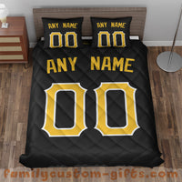 Thumbnail for Custom Quilt Sets Pittsburgh Jersey Personalized Baseball Premium Quilt Bedding for Men Women