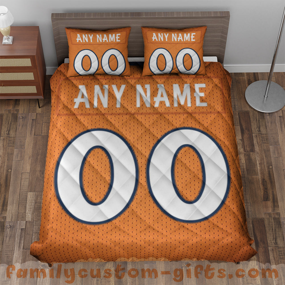 Custom Quilt Sets Denver Jersey Personalized Football Premium Quilt Bedding for Boys Girls Men Women