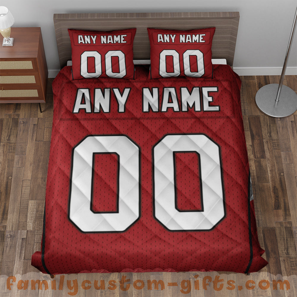 Custom Quilt Sets Arizona Jersey Personalized Football Premium Quilt Bedding for Men Women