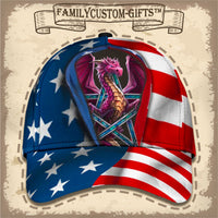 Thumbnail for Dungeons and Dragons American Flag Custom Hats for Men & Women 3D Prints Personalized Baseball Caps