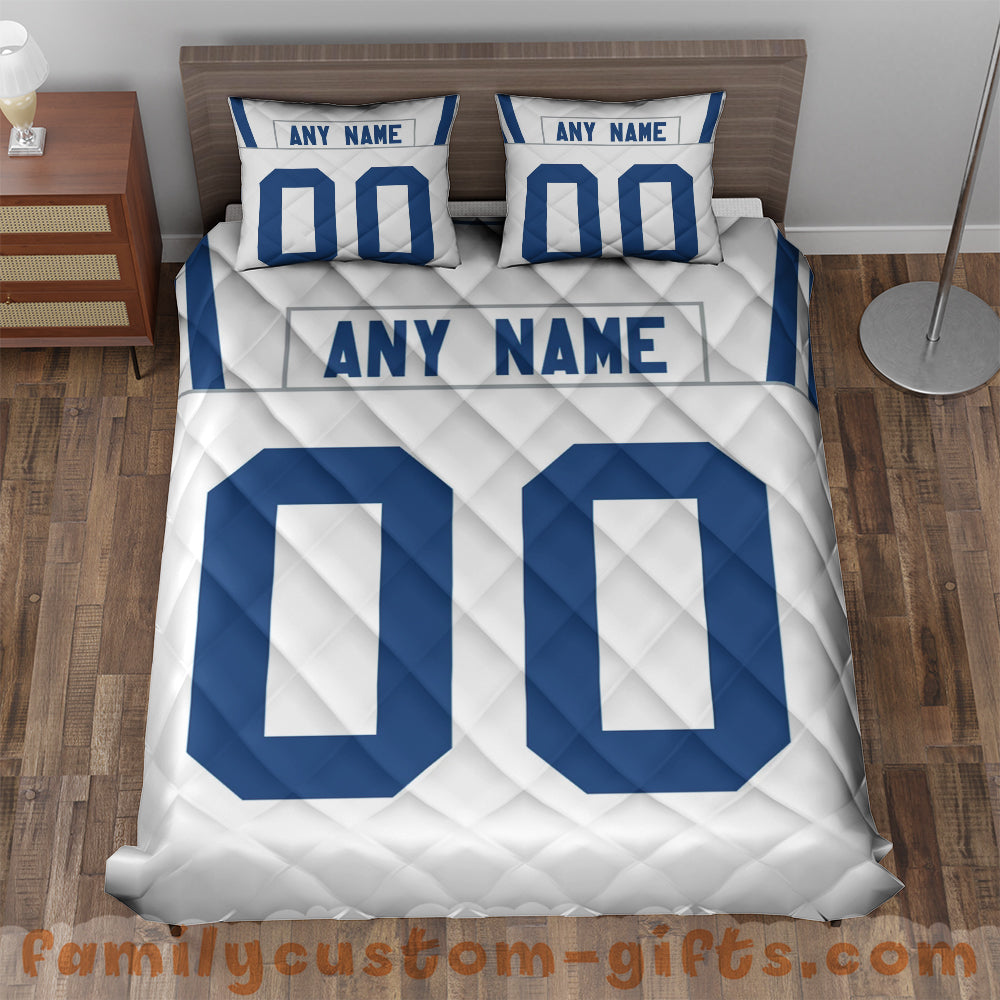 Custom Quilt Sets Indianapolis Jersey Personalized Football Premium Quilt Bedding for Men Women