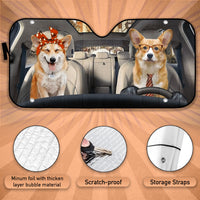 Thumbnail for Custom Windshield Sun Shade for Car Corgi Dog Driver Car Sun Shade - Car Accessory