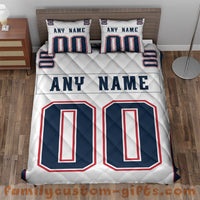 Thumbnail for Custom Quilt Sets New England Jersey Personalized Football Premium Quilt Bedding for Men Women