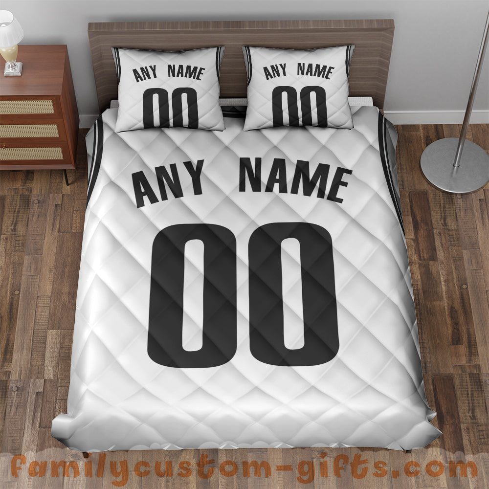 Custom Quilt Sets Brooklyn Jersey Personalized Basketball Premium Quilt Bedding for Boys Girls Men Women