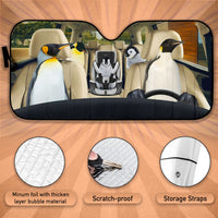 Thumbnail for Custom Windshield Sun Shade for Car Cute Penguin Family Driver Car Sun Shade