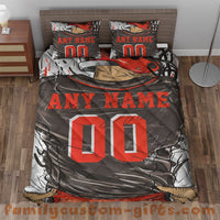 Thumbnail for Custom Quilt Sets Cleveland Jersey Personalized Football Premium Quilt Bedding for Men Women