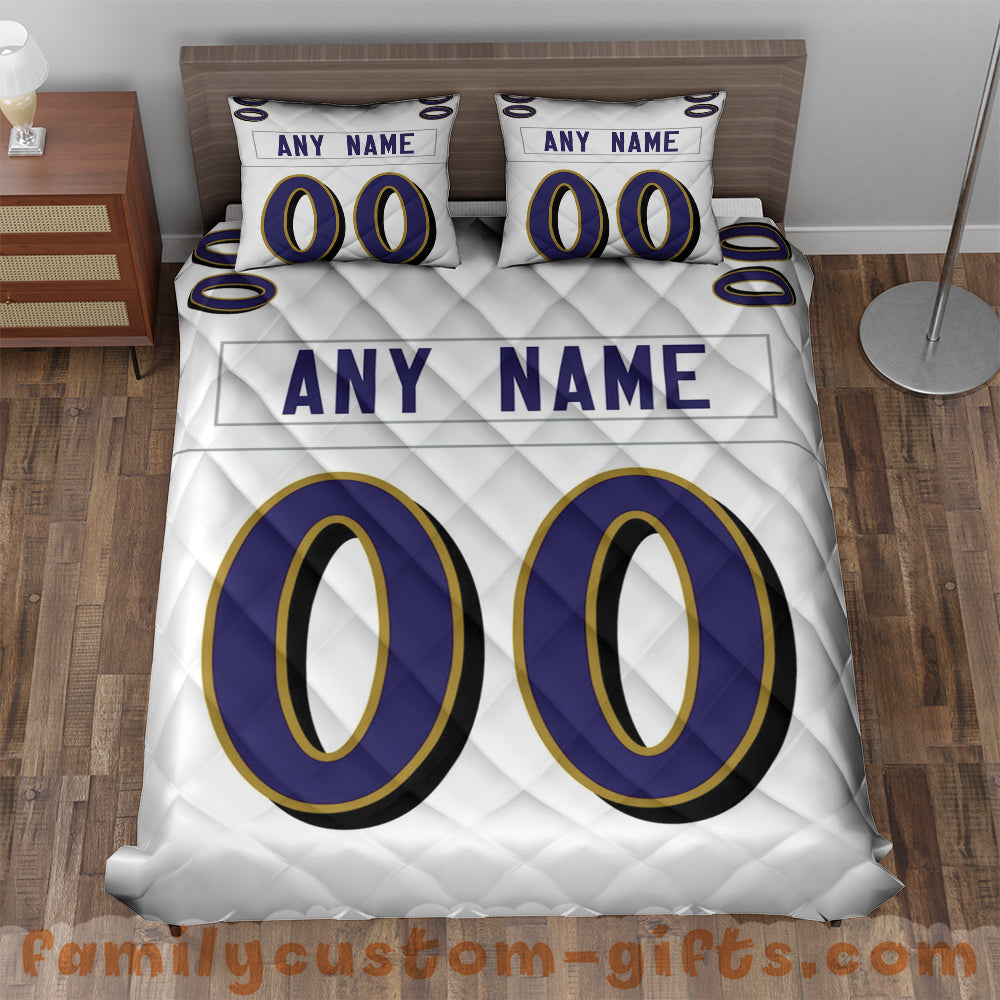 Custom Quilt Sets Baltimore Jersey Personalized Football Premium Quilt Bedding for Men Women