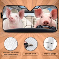 Thumbnail for Custom Windshield Sun Shade for Car Cute Pig Driver Car Sun Shade - Car Accessory