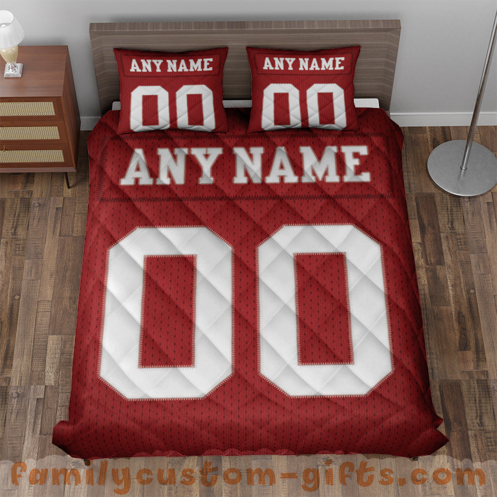 Custom Quilt Sets San Francisco Jersey Personalized Football Premium Quilt Bedding for Men Women