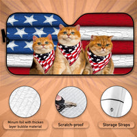 Thumbnail for Custom Windshield Sun Shade for Car Cats American Flag Car Sun Shade - Car Accessory