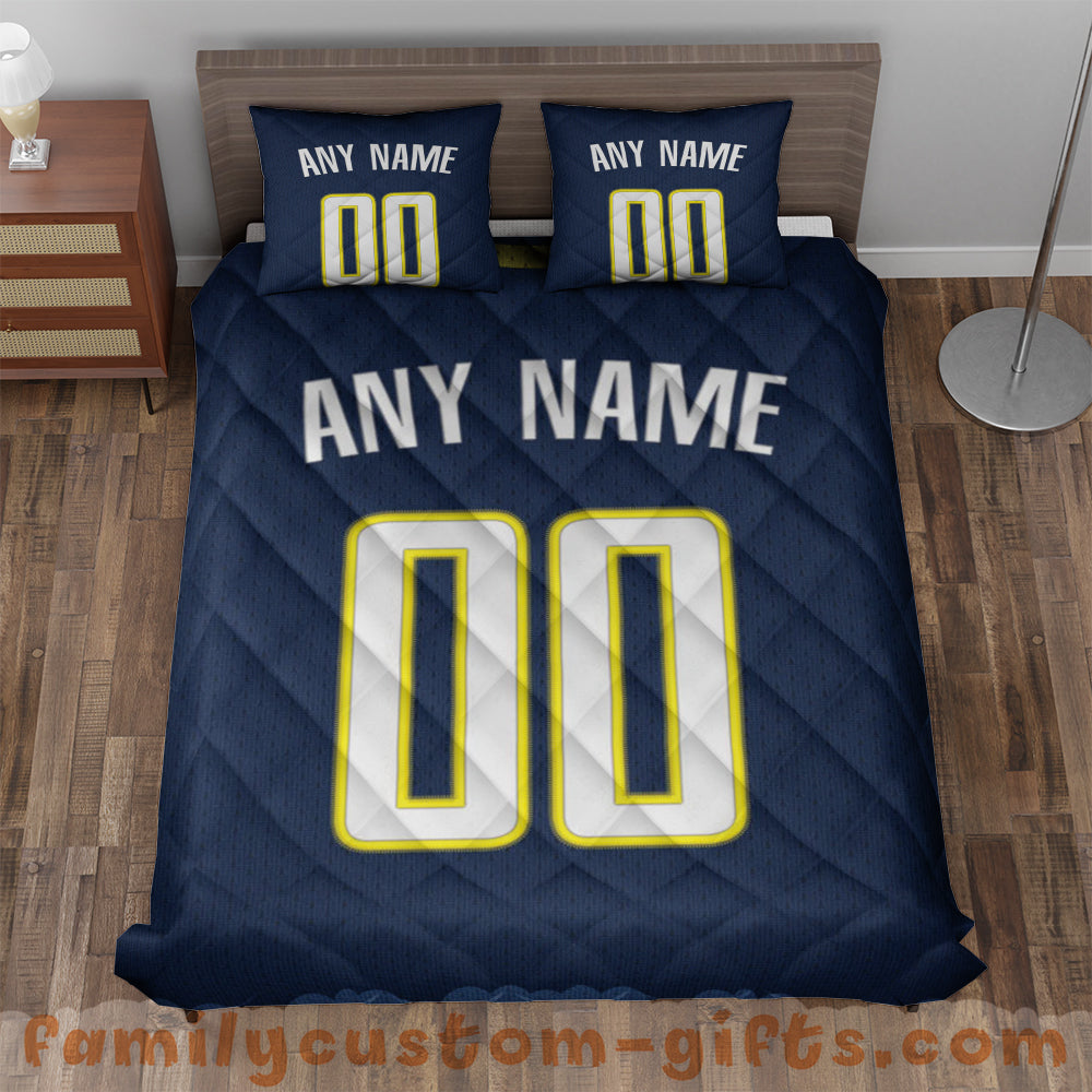 Custom Quilt Sets Indiana Jersey Personalized Basketball Premium Quilt Bedding for Men Women