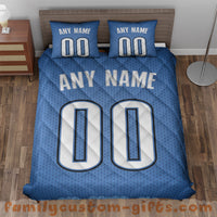 Thumbnail for Custom Quilt Sets Oklahoma City Jersey Personalized Basketball Premium Quilt Bedding for Men Women