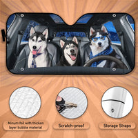 Thumbnail for Custom Windshield Sun Shade for Car Fun Cute Husky Dog Driver Car Sun Shade - Car Accessory