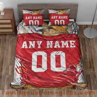 Thumbnail for Custom Quilt Sets San Francisco Jersey Personalized Football Premium Quilt Bedding for Men Women