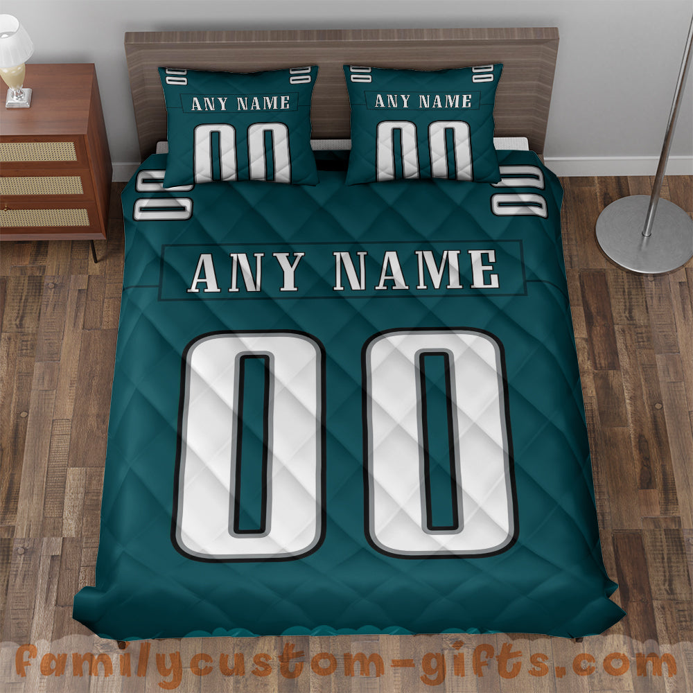 Custom Quilt Sets Philadelphia Jersey Personalized Football Premium Quilt Bedding for Men Women