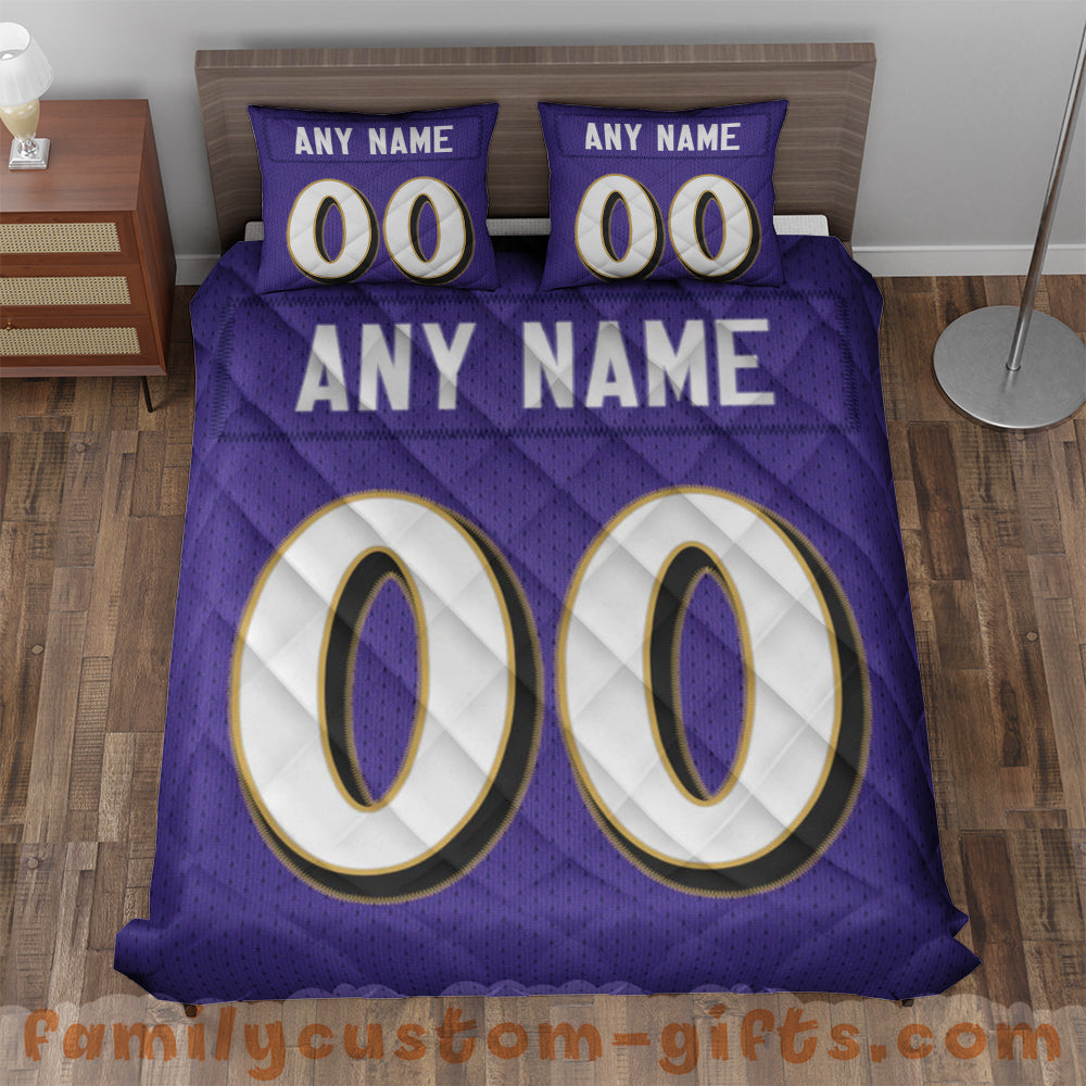 Custom Quilt Sets Baltimore Jersey Personalized Football Premium Quilt Bedding for Men Women