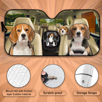 Thumbnail for Custom Windshield Sun Shade for Car Beagle Family Driver Car Sun Shade - Car Accessory