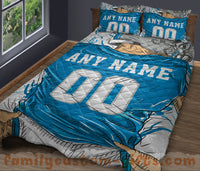 Thumbnail for Custom Quilt Sets Detroit Jersey Personalized Football Premium Quilt Bedding for Boys Girls Men Women