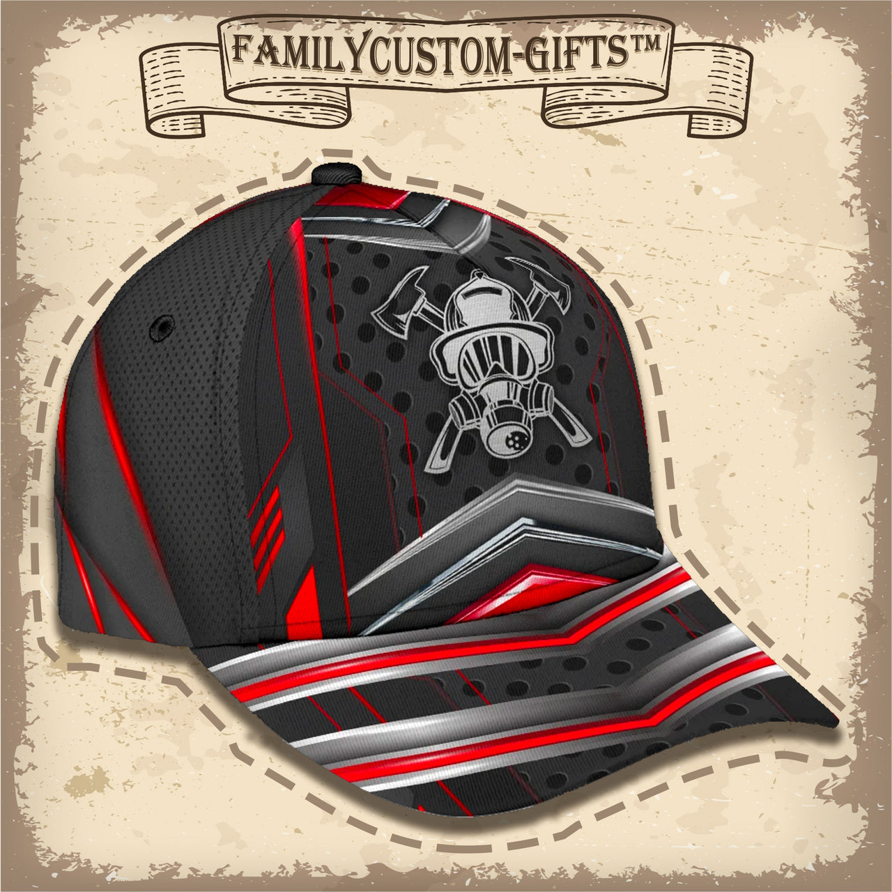 Firefighters Custom Hats for Men & Women 3D Prints Personalized Baseball Caps