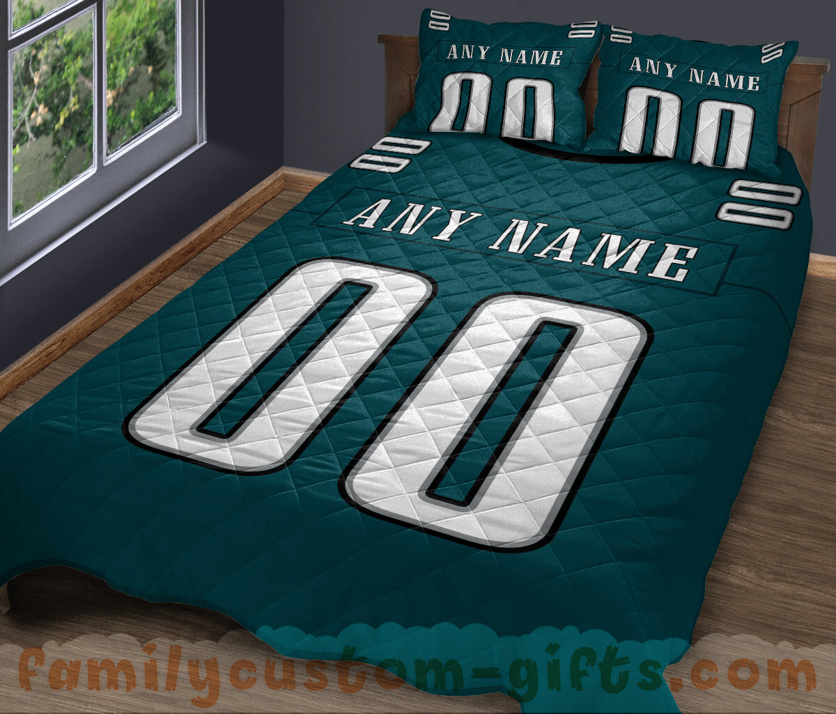 Custom Quilt Sets Philadelphia Jersey Personalized Football Premium Quilt Bedding for Men Women