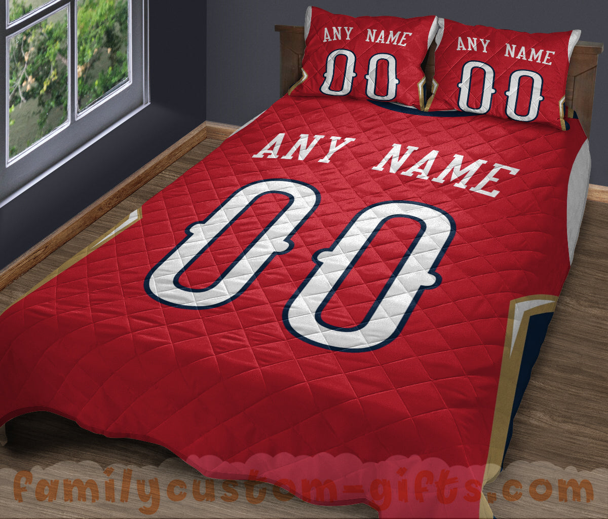 Custom Quilt Sets New Orleans Jersey Personalized Basketball Premium Quilt Bedding for Men Women