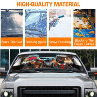 Thumbnail for Custom Windshield Sun Shade for Car Cute Doberman Pinscher Family Driver Car Sun Shade