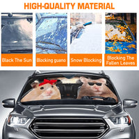 Thumbnail for Custom Windshield Sun Shade for Car Cute Hamster Couple Driver Car Sun Shade - Car Accessory