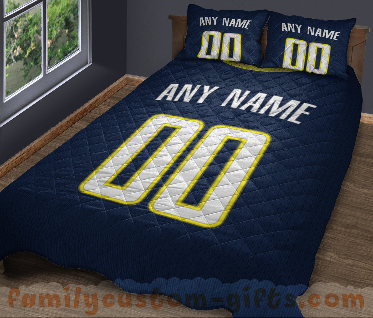 Custom Quilt Sets Indiana Jersey Personalized Basketball Premium Quilt Bedding for Men Women