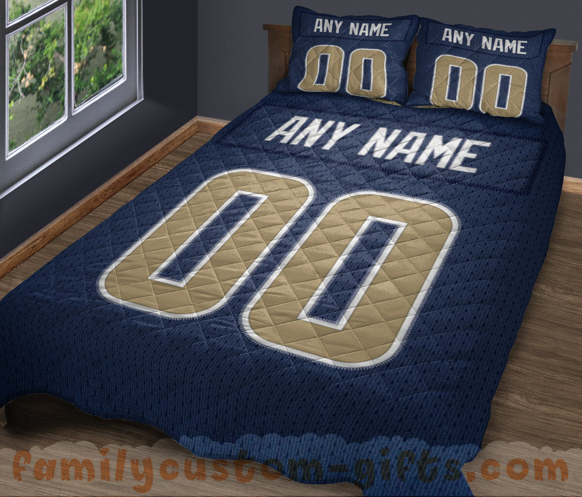 Custom Quilt Sets Los Angeles Jersey Personalized Football Premium Quilt Bedding for Men Women