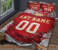 Thumbnail for Custom Quilt Sets Kansas City Jersey Personalized Football Premium Quilt Bedding for Men Women