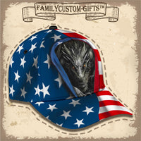 Thumbnail for Dragons Lair American Flag Custom Hats for Men & Women 3D Prints Personalized Baseball Caps