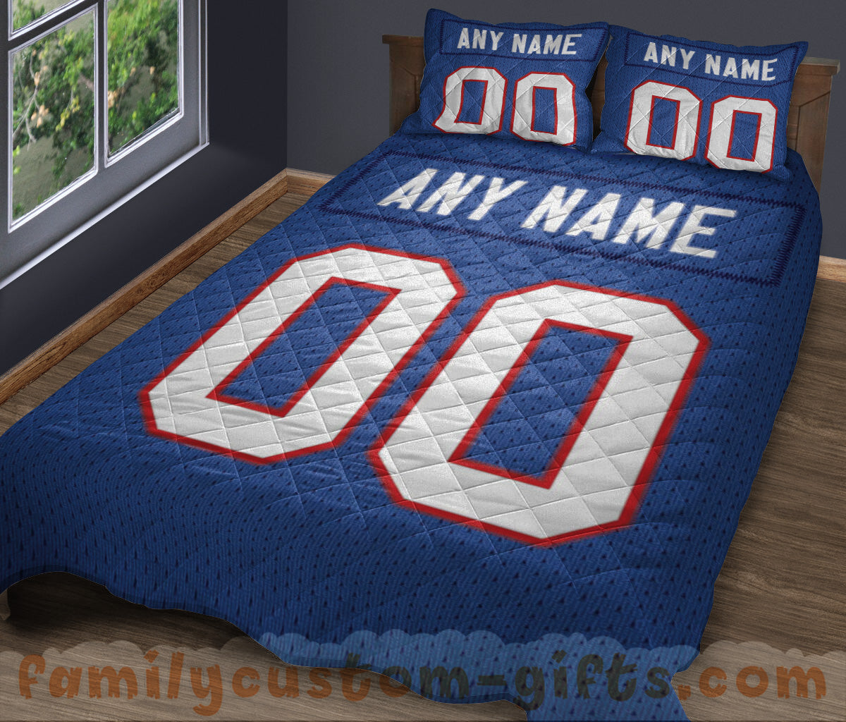 Custom Quilt Sets Buffalo Jersey Personalized Football Premium Quilt Bedding for Boys Girls Men Women