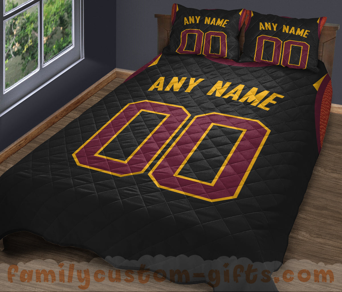 Custom Quilt Sets Cleveland Jersey Personalized Basketball Premium Quilt Bedding for Men Women