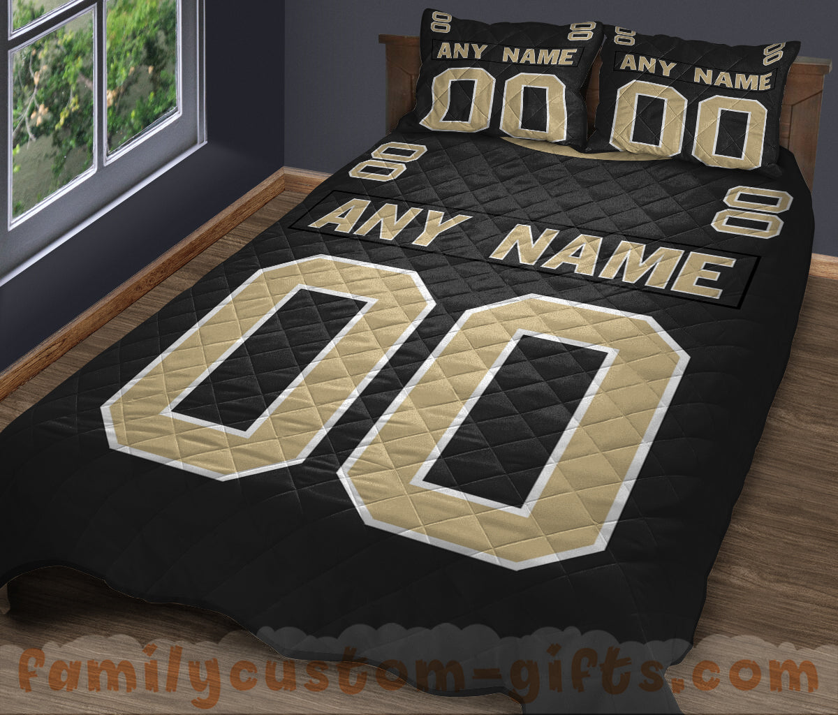 Custom Quilt Sets New Orleans Jersey Personalized Football Premium Quilt Bedding for Men Women